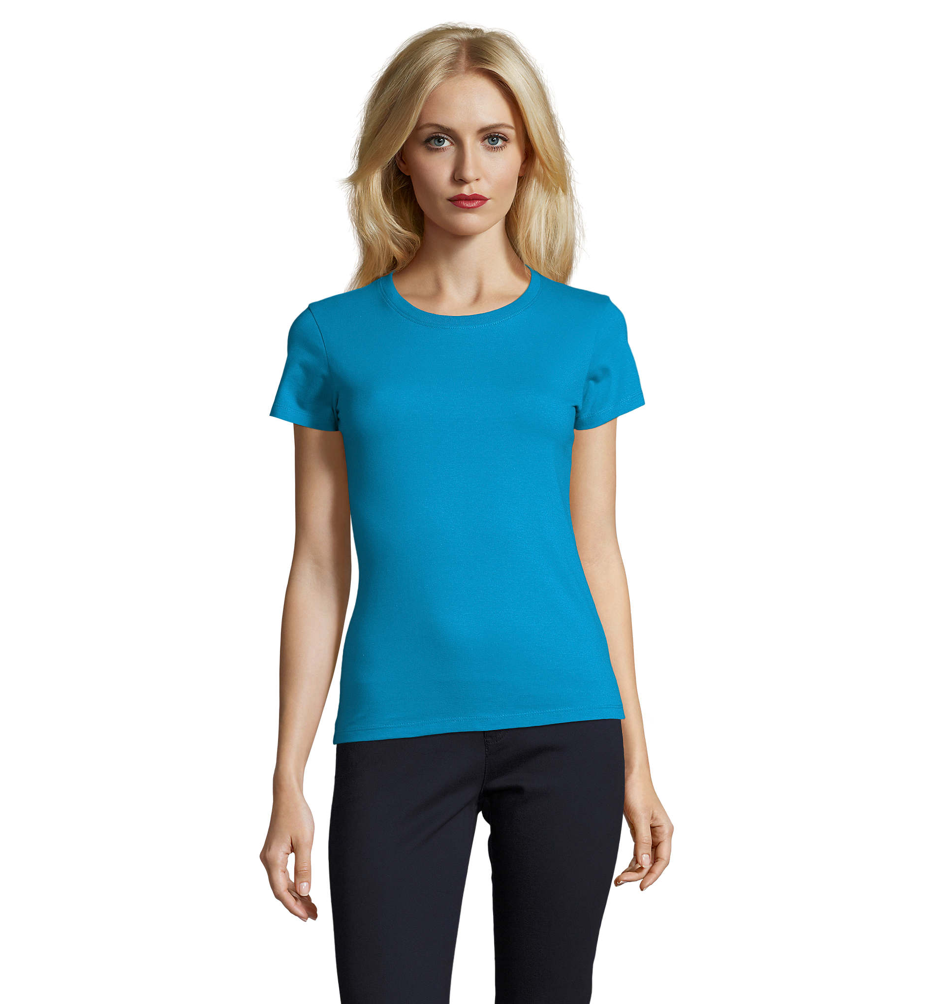 T shirt femme manches courtes Impérial - Aqua