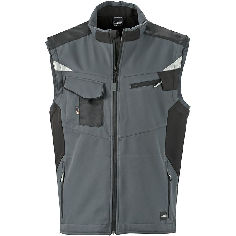 Bodywarmer - JN845 - Carbone et Noir Bodywarmer Softshell Workwear Mixte JN845 James & Nicholson