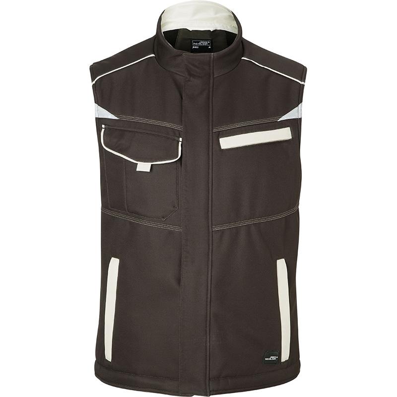 Bodywarmer mixte hiver - JN854 - Marron et pierre Bodywarmer Hiver Softshell Workwear Mixte JN854 James & Nicholson