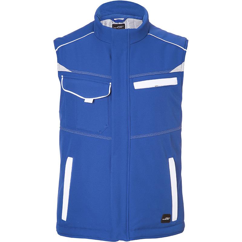 Bodywarmer mixte hiver - JN854 - Royal et Blanc Bodywarmer Hiver Softshell Workwear Mixte JN854 James & Nicholson