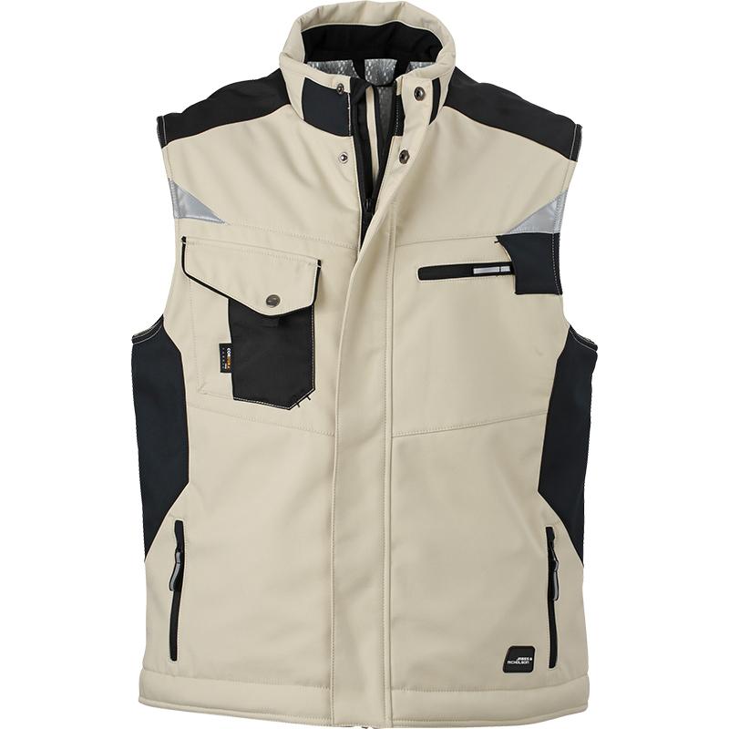 Bodywarmer unisexe workwear - JN825 - Pierre et Noir Bodywarmer Hiver Softshell Workwear Mixte JN825 James & Nicholson