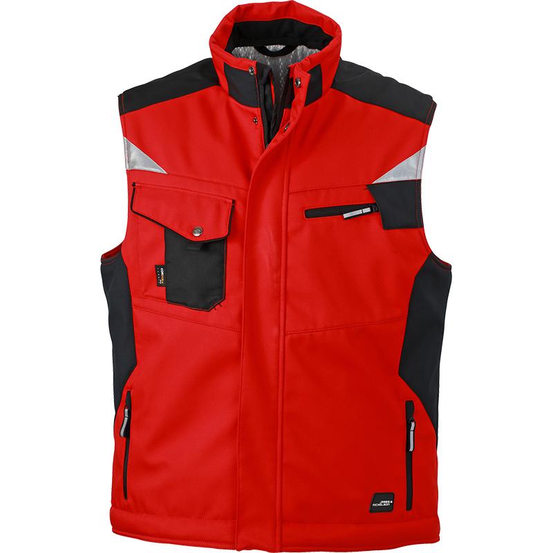 Bodywarmer unisexe workwear - JN825 -Rouge et Noir Bodywarmer Hiver Softshell Workwear Mixte JN825 James & Nicholson