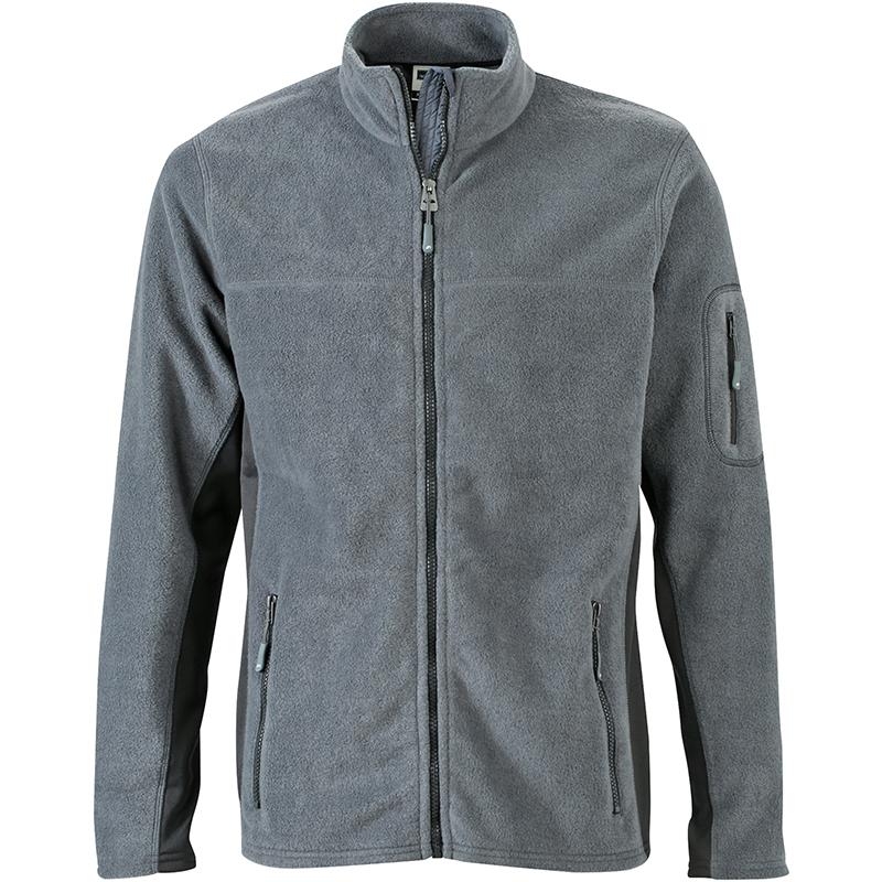 Veste Polaire Workwear Homme JN842 James & Nicholson - Carbone et Noir 1 Veste Polaire Workwear Homme JN842 James & Nicholson