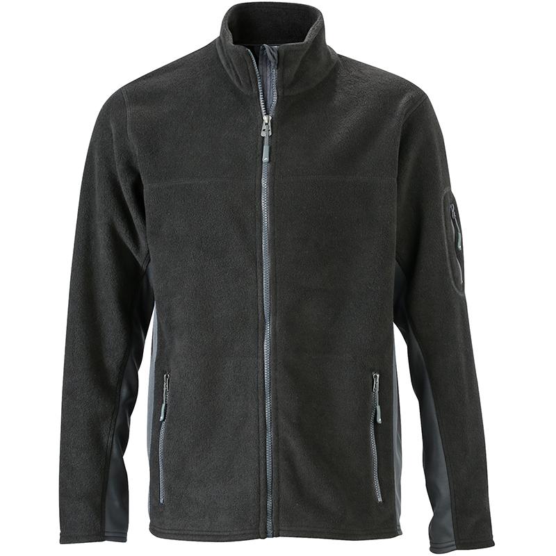 Veste Polaire Workwear Homme JN842 James & Nicholson - Noir et Carbone 1 Veste Polaire Workwear Homme JN842 James & Nicholson