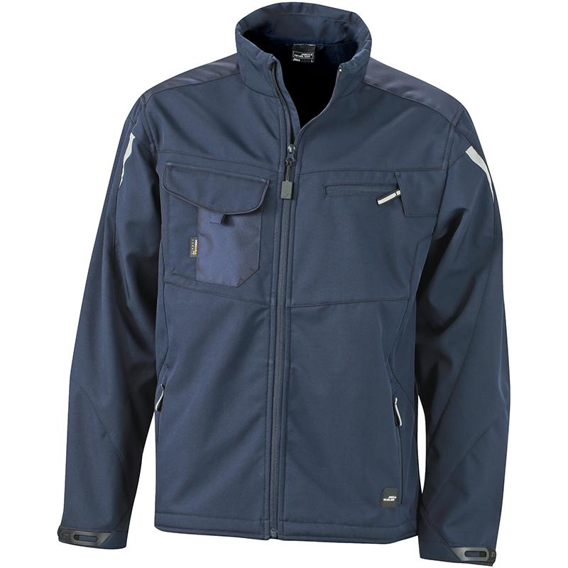 Veste Solftshell Workwear Mixte JN844 James & Nicholson - Marine Veste Solftshell Workwear Mixte JN844 James & Nicholson