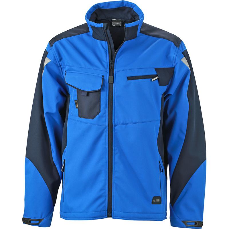Veste Solftshell Workwear Mixte JN844 James & Nicholson - Royal et Marine Veste Solftshell Workwear Mixte JN844 James & Nicholson