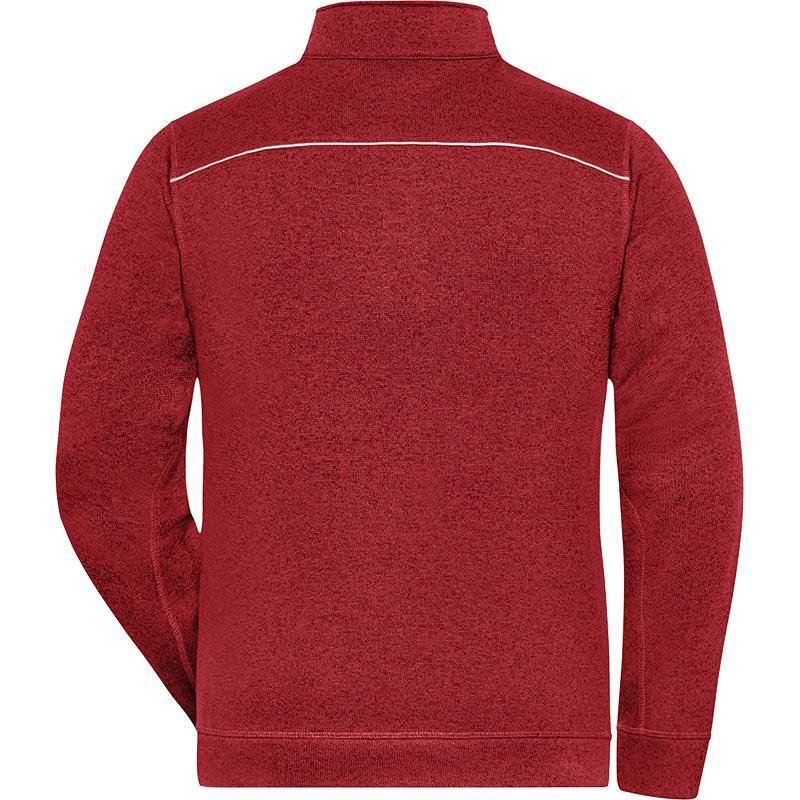 Veste polaire Homme - JN898 - rouge-mélange - Noir 2 Veste Polaire Workwear Homme JN898 James & Nicholson