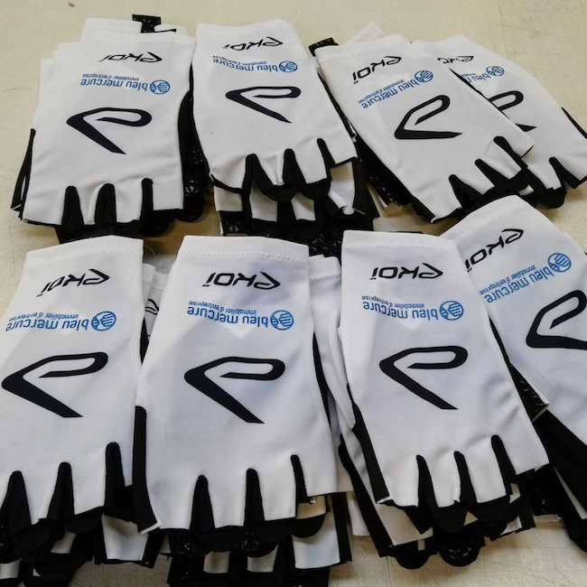 Bleu Mercure - Gants de vélo personnalisés en transfert - Flocage