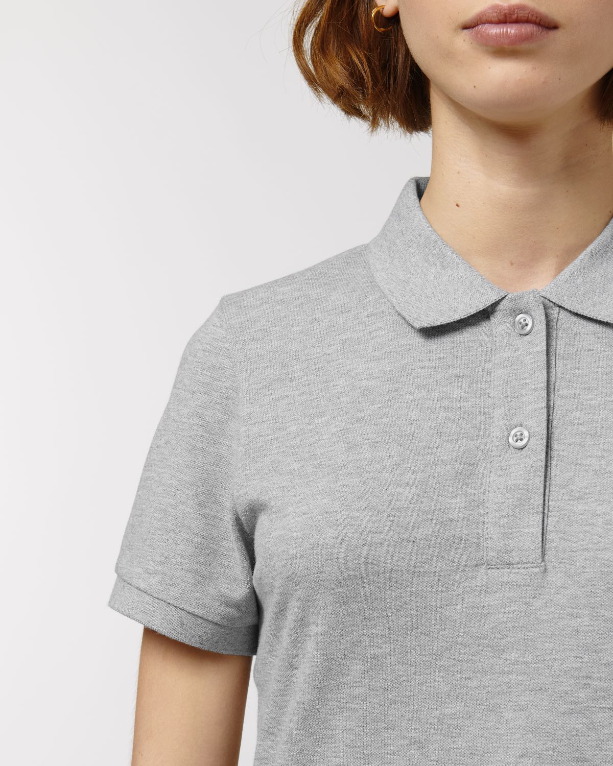 Polo Bio Elliser Femme Stanley Stella - Heather Grey Polo Bio Elliser Femme Stanley Stella - Heather Grey