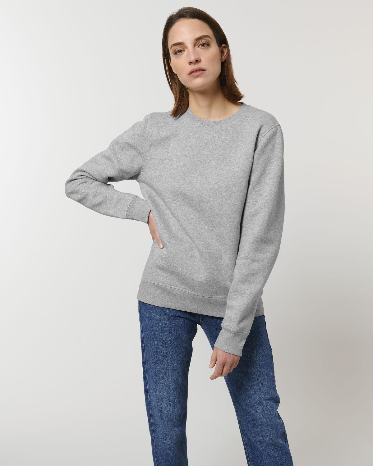 Sweat col rond Roller mixte BIO Stanley Stella - Heather Grey Sweat col rond Roller mixte BIO Stanley Stella - Heather Grey