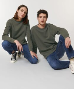 Sweat col rond Roller mixte BIO Stanley Stella - Khaki