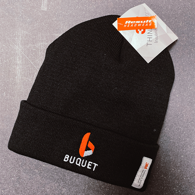 Buquet - Bonnet noir avec une broderie du logo sur le devant