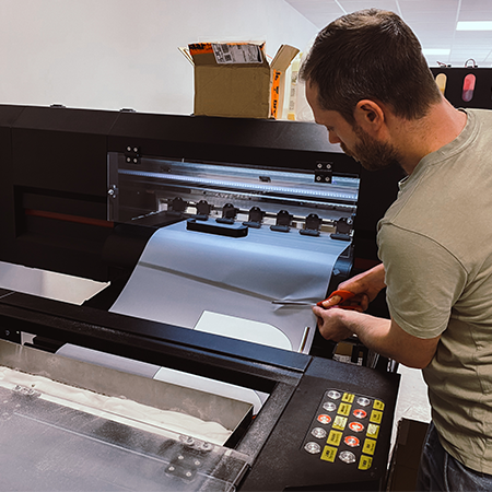 Impression sur textile avec un marquage en dtf