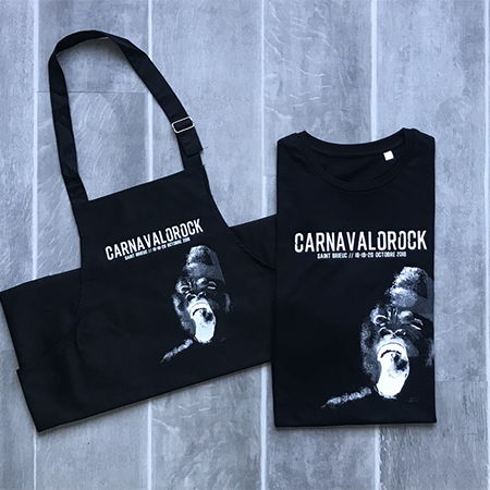 Merchandising pour le festival Carnavalorock
