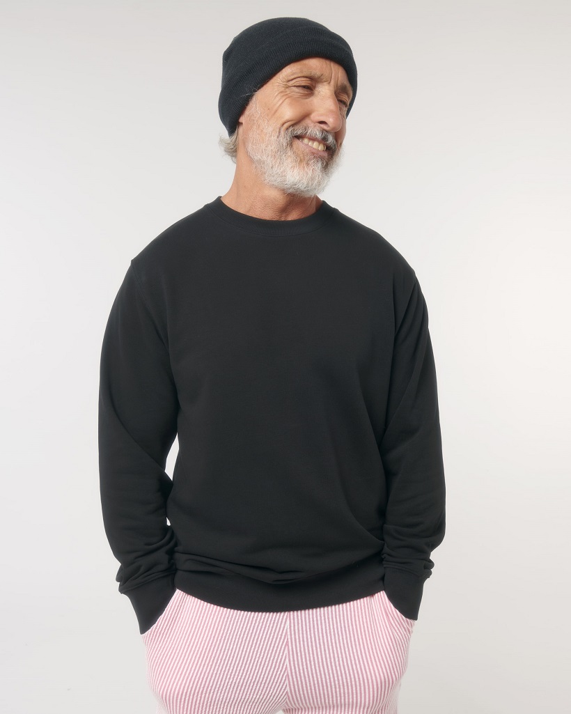 Sweat Col Rond MATCHER Unisexe Medium Fit en Terry Stanley Stella Homme Black