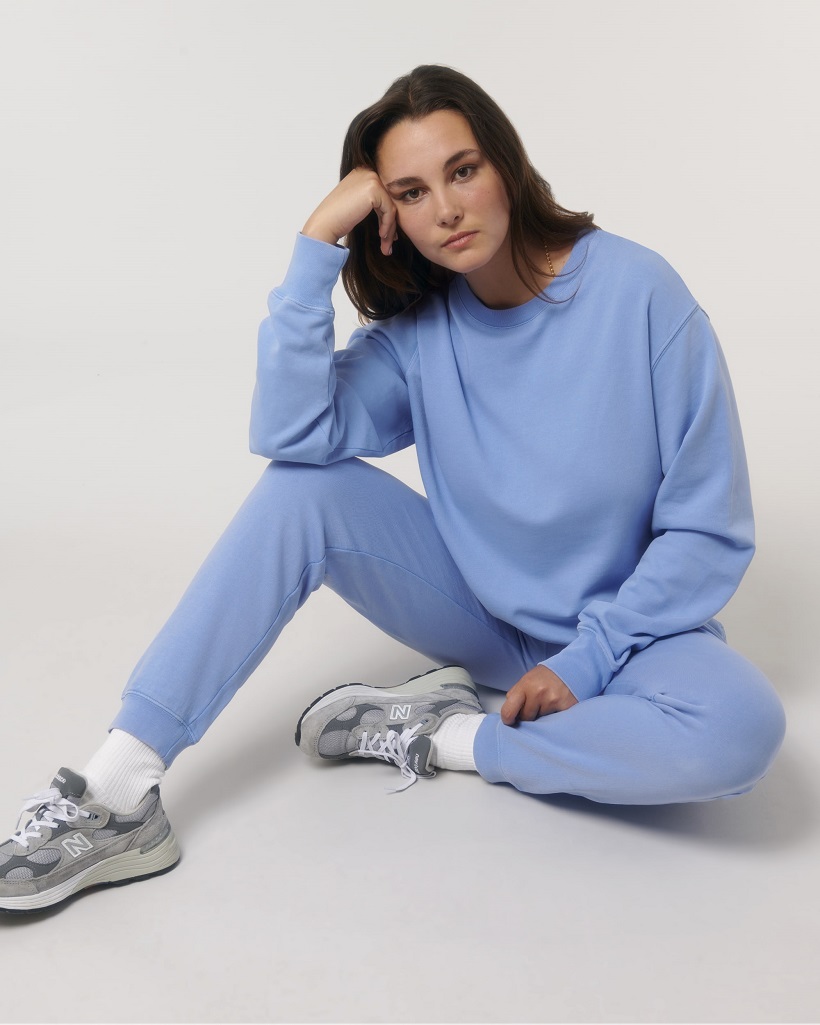 Sweat Col Rond MATCHER VINTAGE Unisexe Medium Fit en Terry effet délavé Stanley Stella Femme G.Dyed Swimmer Blue