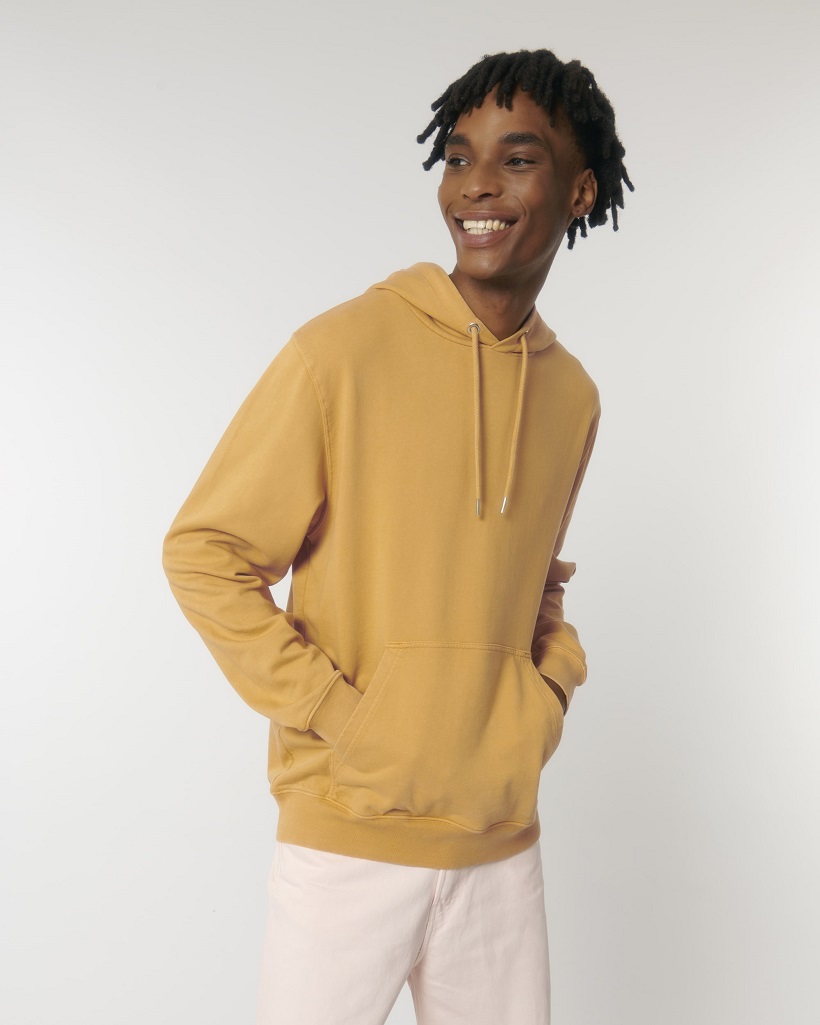 Sweat à capuche ARCHER VINTAGE unisexe médium fit en terry effet délavé Stanley Stella Homme G. dyed gold ochre