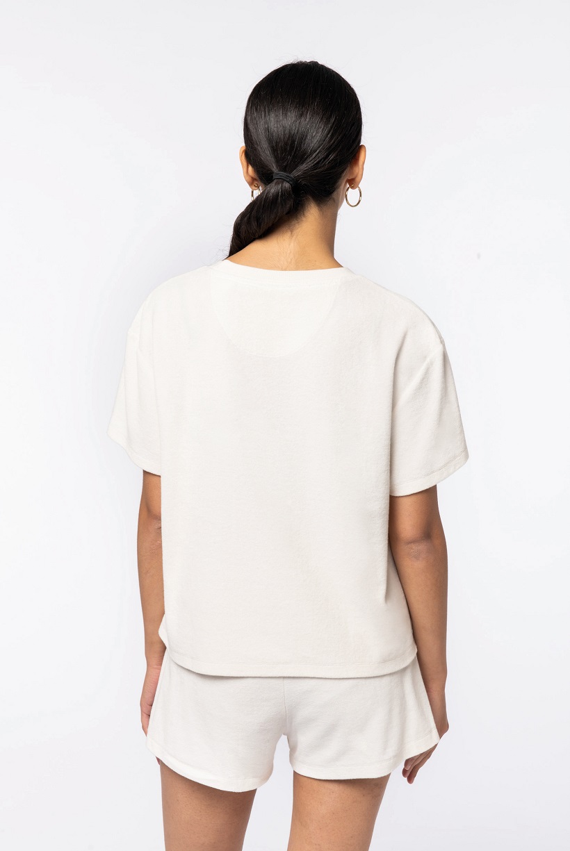 NS328 T-shirt Terry Towl Femme Dos Ivory